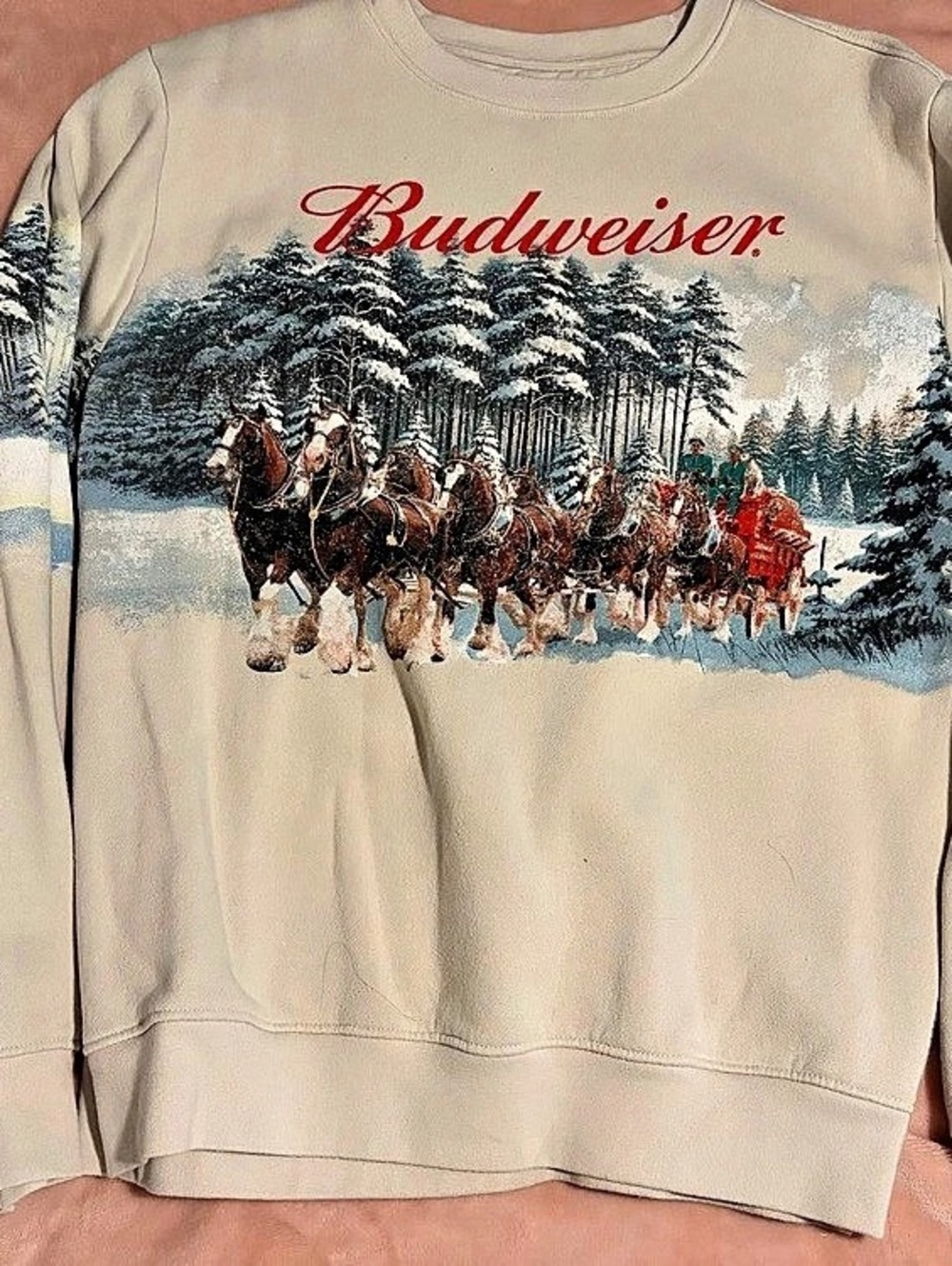Budweiser Clydesdale Flea Market Crew Sweatshirt Size Large